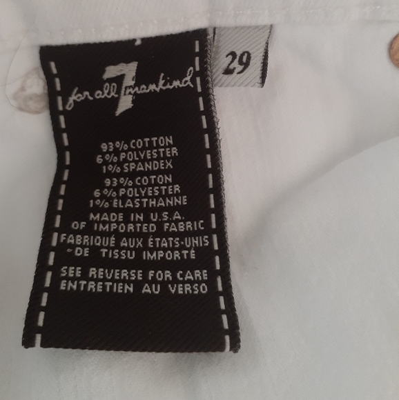 7 For All Mankind Women's The Skinny Jeans White Mid-Rise Size W29 L31 - Picture 6 of 7